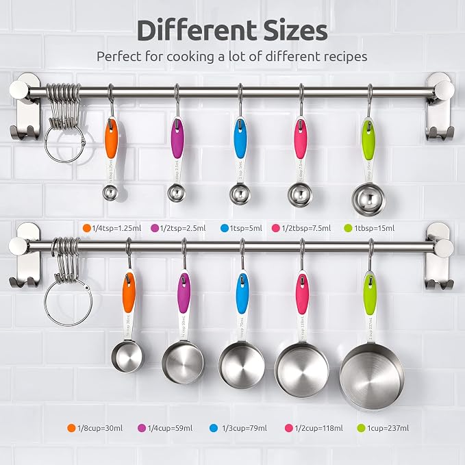 Measuring Cups : U-Taste 18/8 Stainless Steel Measuring Cups and Spoons Set of - Image 2