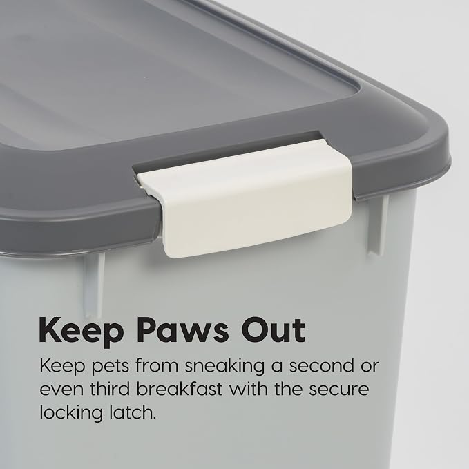 IRIS USA Dog Food Storage Container 54 lbs, Airtight Lid, 2-Cup Scoop, Double - Image 7