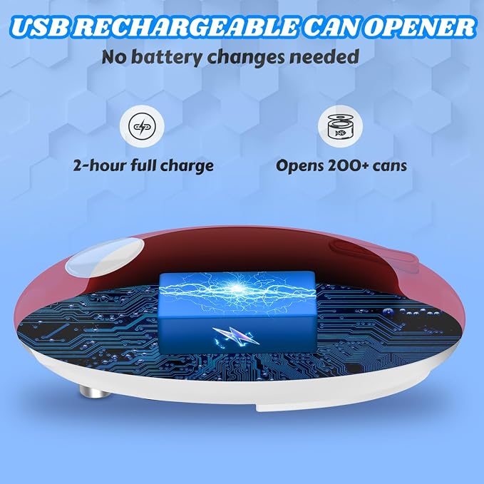 USB Rechargeable Electric Can Opener – Battery Operated, One Touch Automatic - Image 2