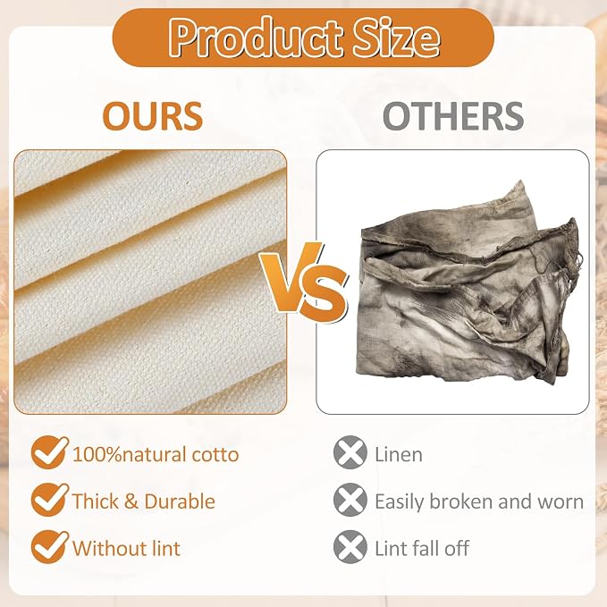 Ninsula 4PCS Tea Towels for Baking Sourdough, 14x18.8 Inch Reusable Thick Bread - Image 3