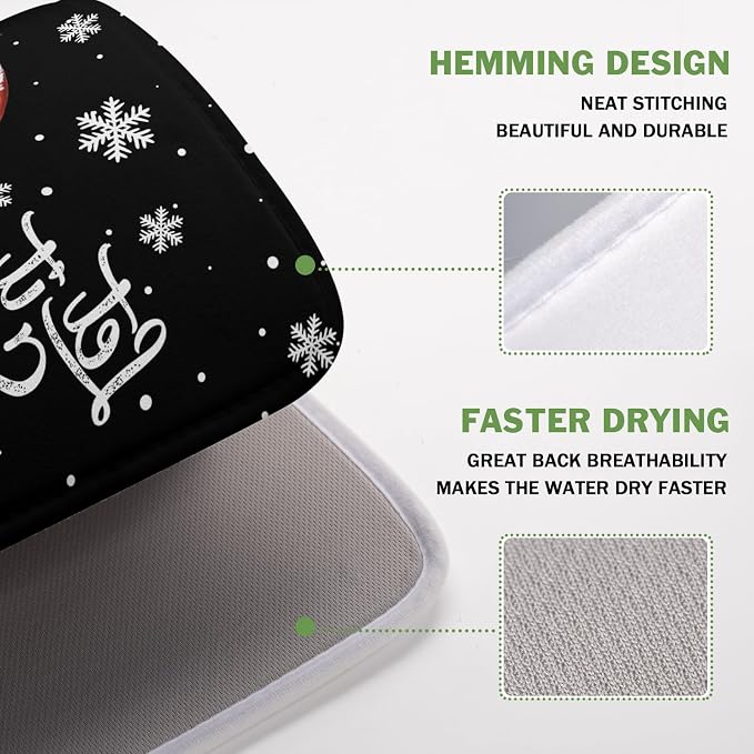 Winter Snowman Dish Drying Mat, Christmas Snow Dish Drying Mat - Image 4