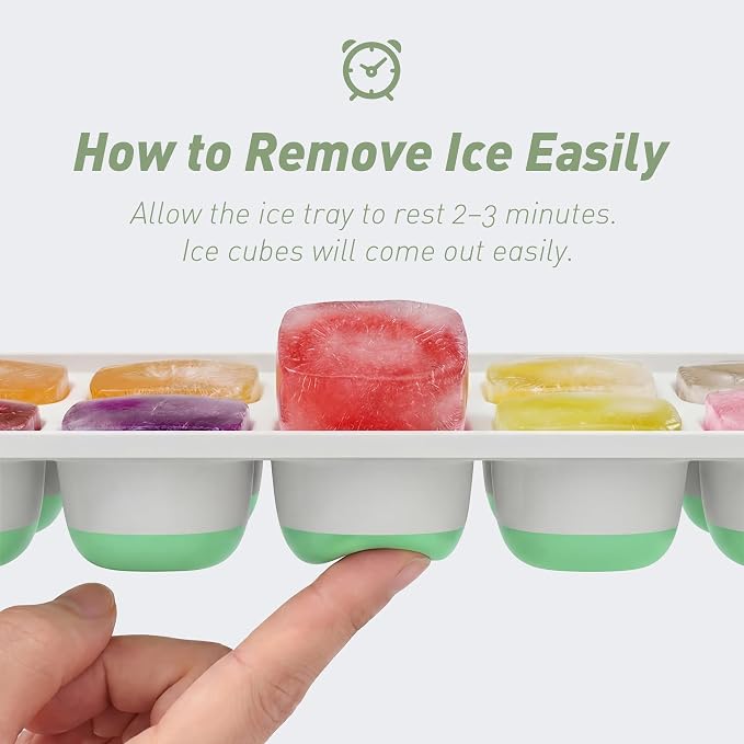 ChefAide Ice Cube Tray with Lid, 4 Packs 56 Cubes Durable Stackable Ice Cube - Image 2