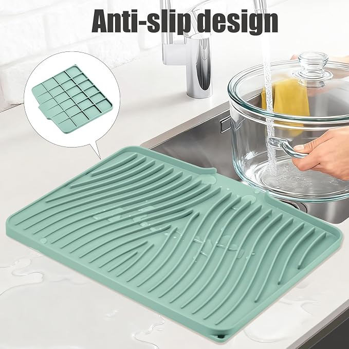 TIKNIK Silicone Dish Drying Mat, Stone Drying Mat - Image 3