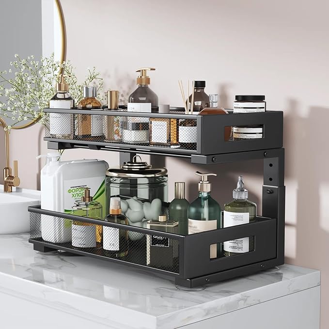 1 Pack 19IN Depth Under Sink Organizer, 2-Tier Pull Out Cabinet Organizer - Image 5