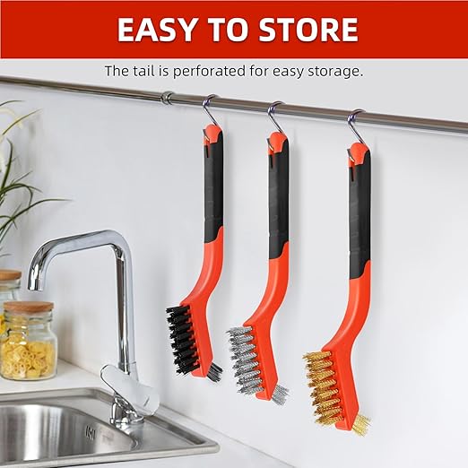 3pcs Wire Brushes for Cleaning Rust, Upgrade Wire Brush Set - Image 5