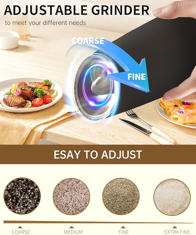 CIRCLE JOY Gravity Electric Pepper Grinder Rechargeable Salt Grinder Pepper - Image 5