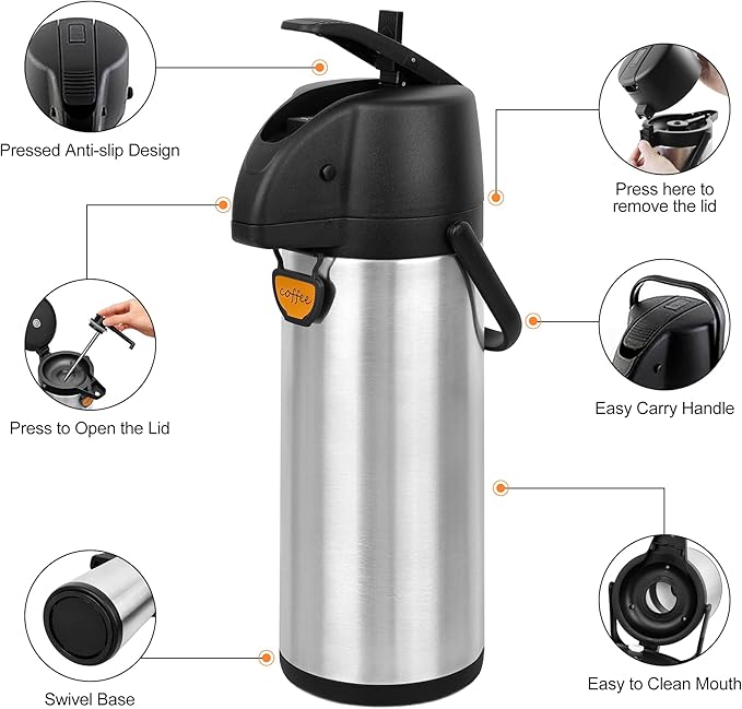 TOMAKEIT Airpot Coffee Dispenser Thermal - Image 3