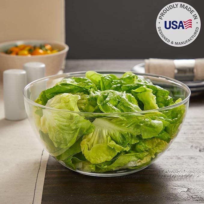 US Acrylic Vista Clear Plastic Salad and Serving 10-inch Bowls | set of 3 | - Image 2