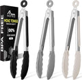 Hotec 7-Inch Mini Silicone Kitchen Tongs, Heat Resistant Non-Stick Small by Hotec