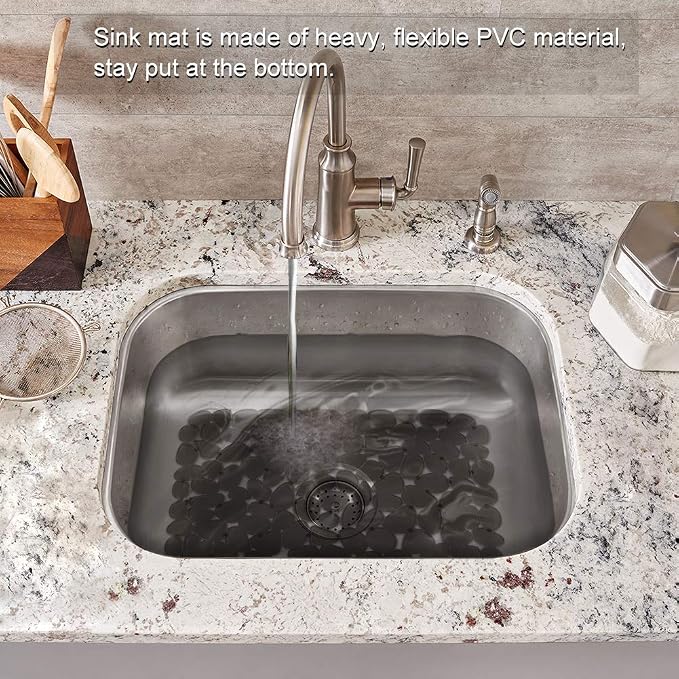 Bligli Pebble Sink Mat for Stainless Steel/Ceramic Sinks, 2 Pack PVC Sink - Image 5
