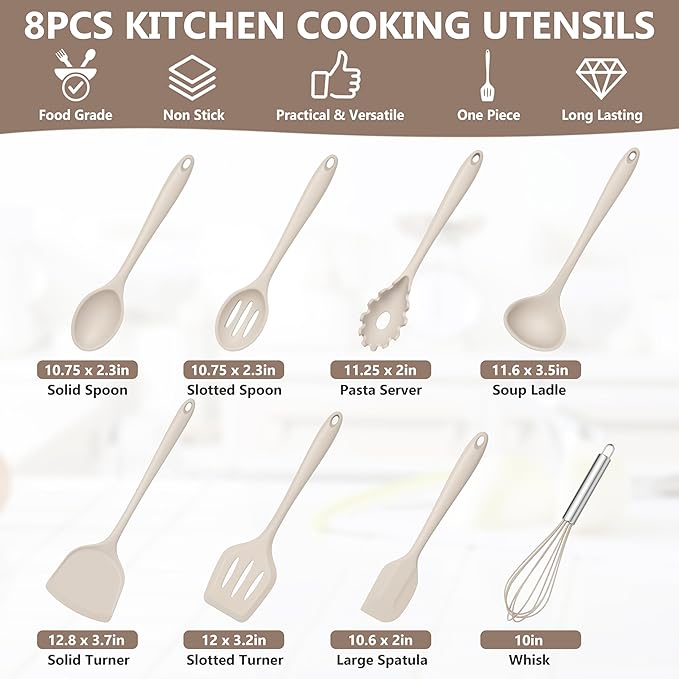 TeamFar 8 PCS Silicone Cooking Utensils - Image 2