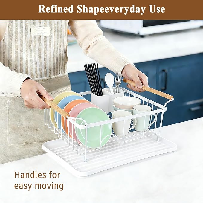 Dish Racks for Kitchen Counter, Thickened Metal Dish Drying Rack - Image 8