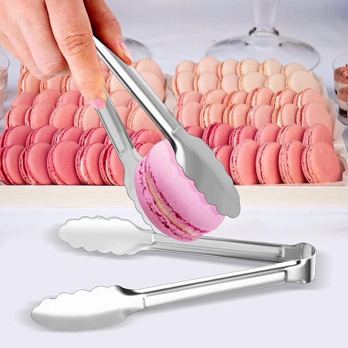 8 Pack Serving Tongs XEVOM Kitchen Tongs, Buffet Tongs, Stainless Steel Food - Image 6