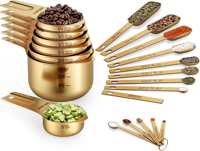 Wildone Copper Plated Measuring Cups & Spoons Set of 21 by Wildone