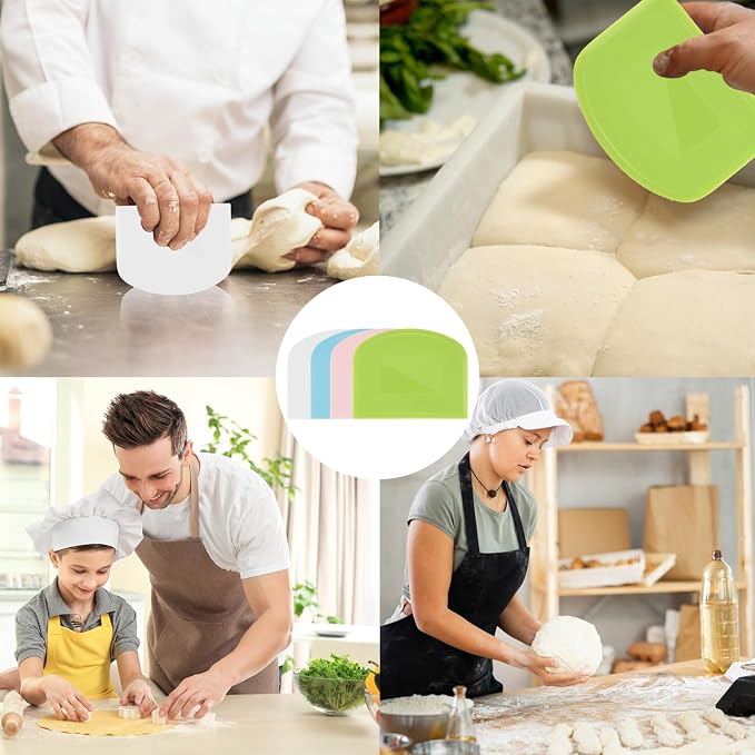 4 Pieces Food Scraper, Flexible Dough Scraper, Dough Scraper - Image 2