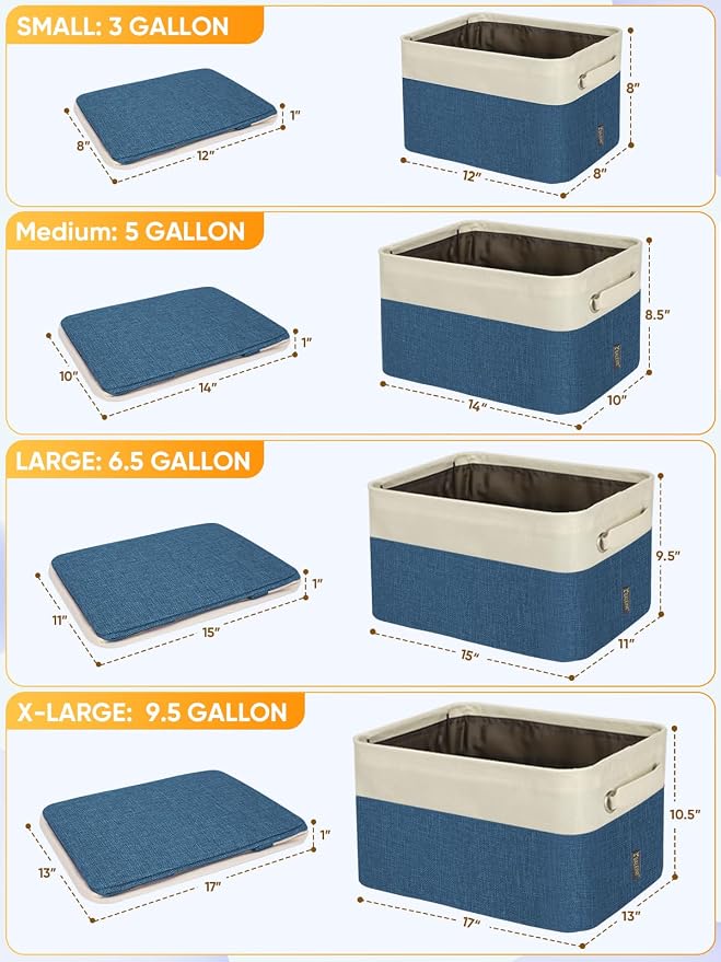 BALEINE 4 Pack Fabric Closet Storage Bins - Image 2