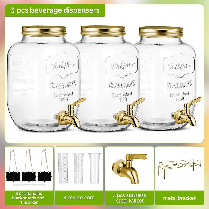 Lallisa 3 Pcs 2.5 Gallon Beverage Dispensers - Image 2
