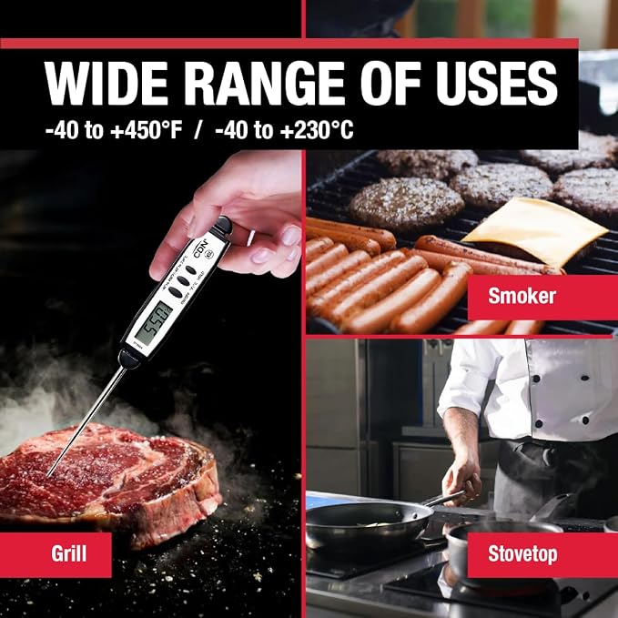 CDN Waterproof Digital Cooking Thermometer Instant Read 2.75" Stainless - Image 4