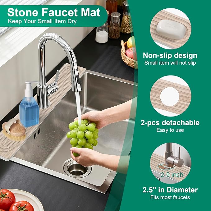Stone Drying Mat for Kitchen Counter, Diatomaceous Earth Quick Dry Stone Mats - Image 3