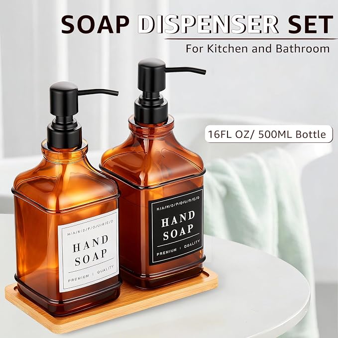 Amber Glass Soap Dispenser - Image 4