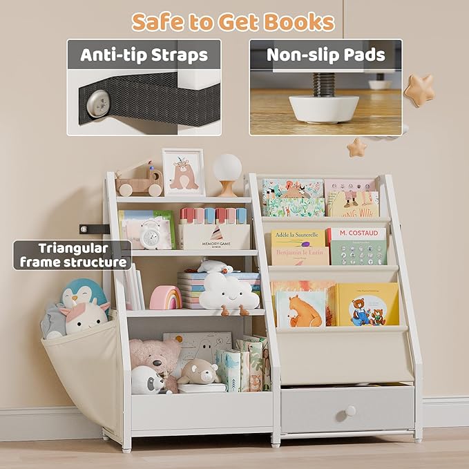 HAVLOTII Kids Bookshelf and Toy Storage - Image 5