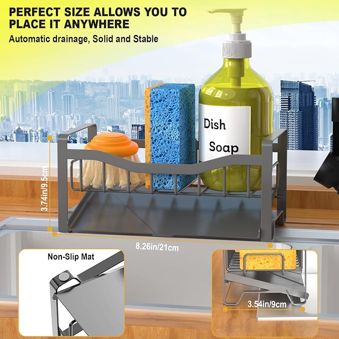 Maifan Stainless Steel Kitchen Sink Caddy Organizer - Image 5