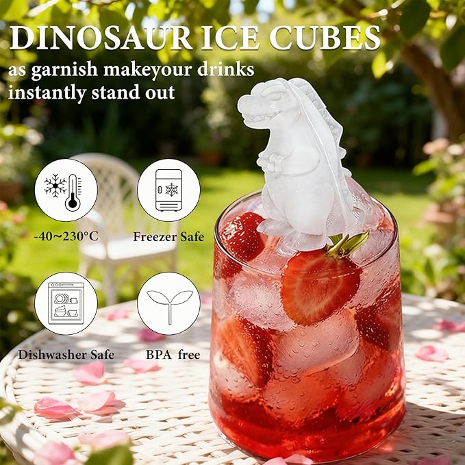 Dinosaur Ice Cube Tray, Silicone Ice Trays - Image 6