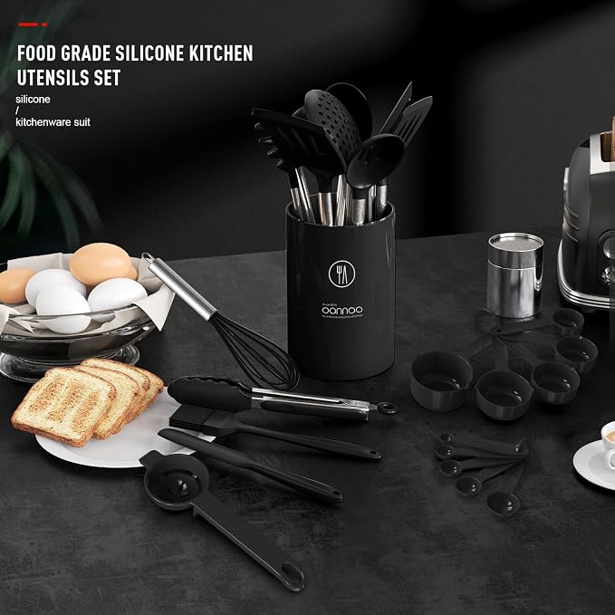 oannao Large Silicone Cooking Utensils Set - Image 3