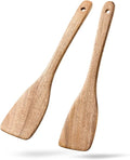 2pcs Wooden Spatulas for Cooking, 13inch Coated Acacia Wood Turners for Frying by HEFILD