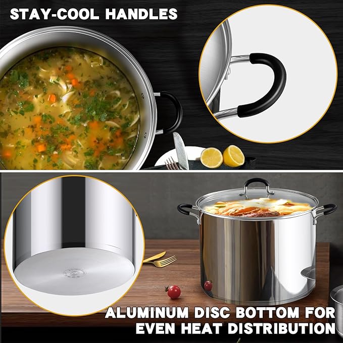 Cook N Home Stockpot Sauce Pot Casserole Pan Saucier Induction Pot - Image 5