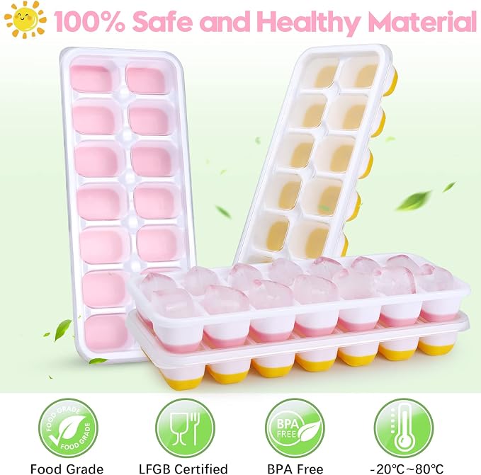 Silicone Ice Cube Tray, 4 Pack Easy-Release & Flexible 14-Ice Cube Trays - Image 5