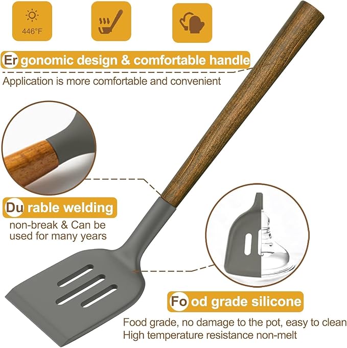 Umite Chef Silicone Cooking Utensil Set, 8-Piece Kitchen Utensils Set - Image 7