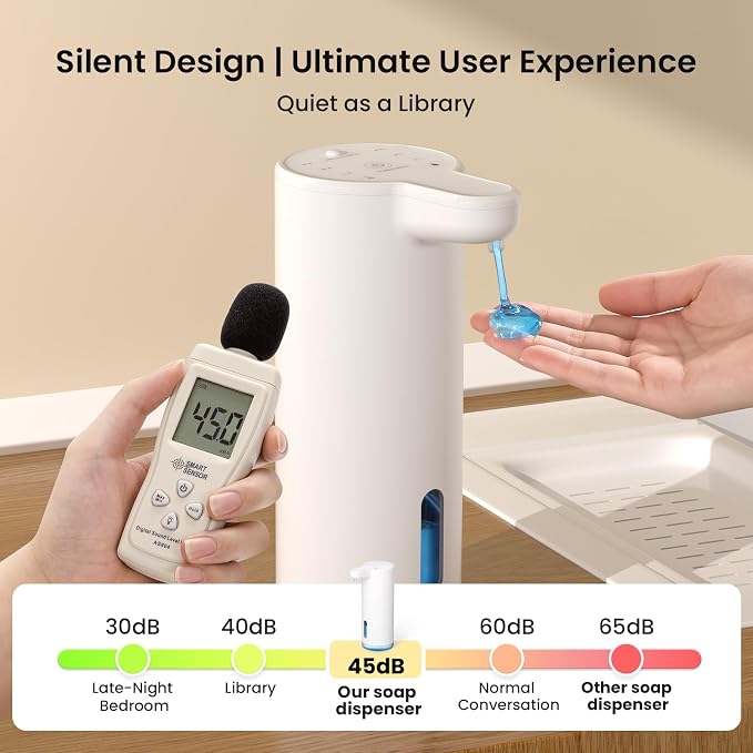 Seawah Automatic Soap Dispenser Touchless, Quiet Design, Adjustable Volume - Image 7