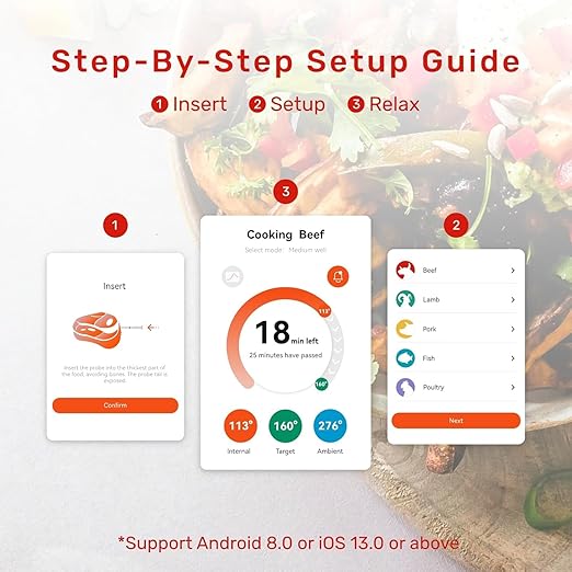 Wireless Bluetooth Meat Thermometer Digital, Smart AI Powered Cooking Thermomer - Image 4