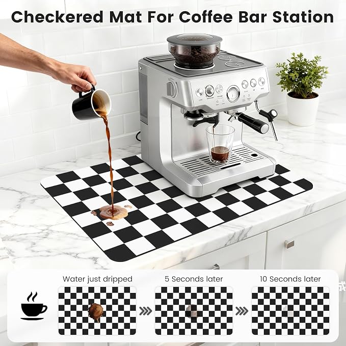 12" x 20" Checkered Dish Drying Mat - Image 3