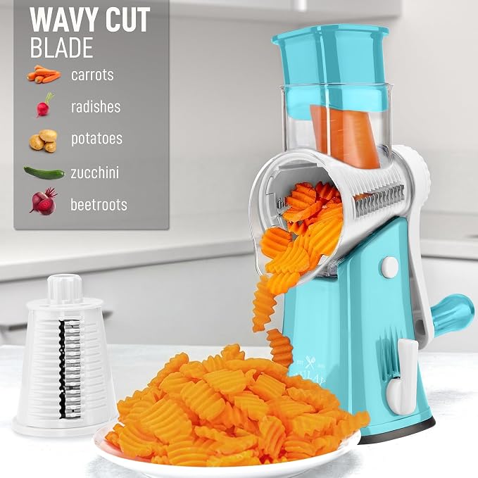 Zulay Kitchen Rotary Cheese Grater 5 Blade Cheese Shredder - Image 4