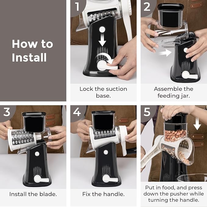 X Home 5-in-1 Rotary Cheese Grater - Image 6