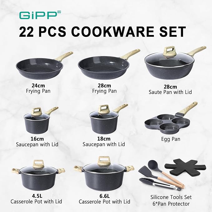 GiPP Ceramic Pots and Pans Set Non Stick - Image 2