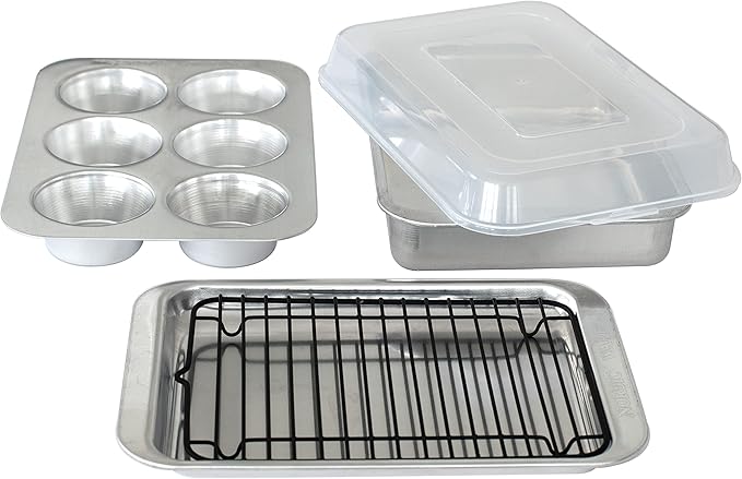 Nordic Ware Naturals 5 Piece Compact Pan Set, Toaster Oven, Counter Ovens by NordicWare