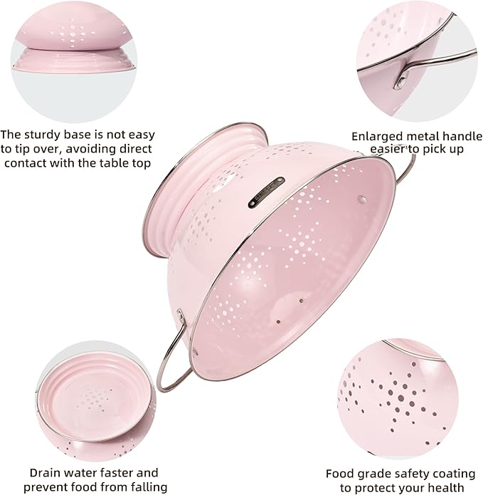 Metal Colander 2 Pack, Strainer Bowel - Image 5