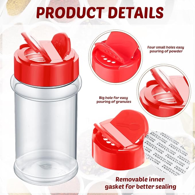 Eccliy 36 Pack 3 oz Clear Plastic Spice Jars - Image 3