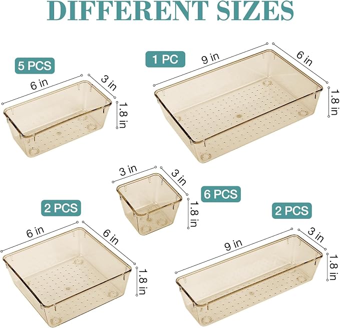 StorMiracle 16 PCS Drawer Organizer Set, 5 Varied Size Bathroom and kitchen - Image 2