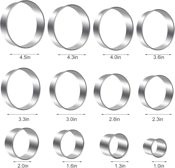 Round Cookie Cutters Set 12 Pieces Bistcuit Cookie Cutters Circle Pastry - Image 3
