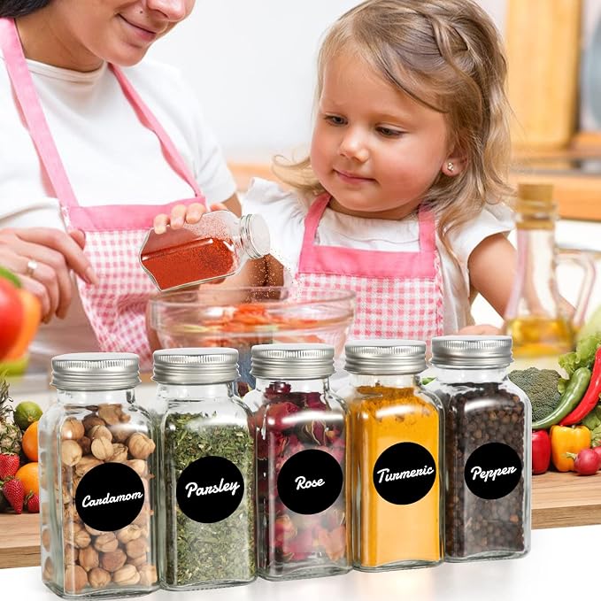 Keketin 6 oz Glass Spice Jars Bottles, 25 Pack Empty Spice Jars - Image 7