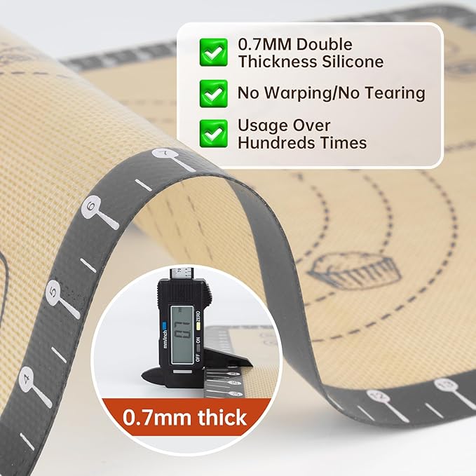 Silicone Mat for Baking, Extra Thick Silicone Baking Mat - Image 7