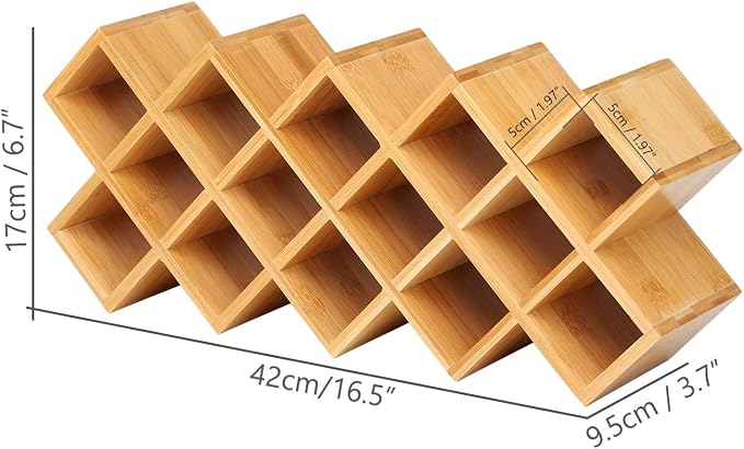 Phyllia Bamboo Spice Rack Organizer 4-Tier Countertop Organiser, Criss-Cross - Image 4