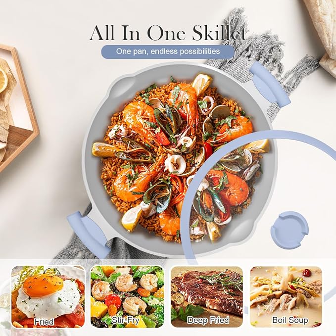 AIKENBBKK Ceramic Frying Pan Skillet Nonstick - Image 4