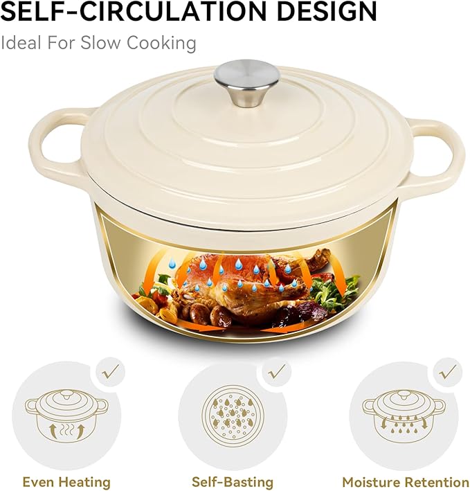 Miereirl 6 Quart Enameled Dutch Oven Pot - Image 2