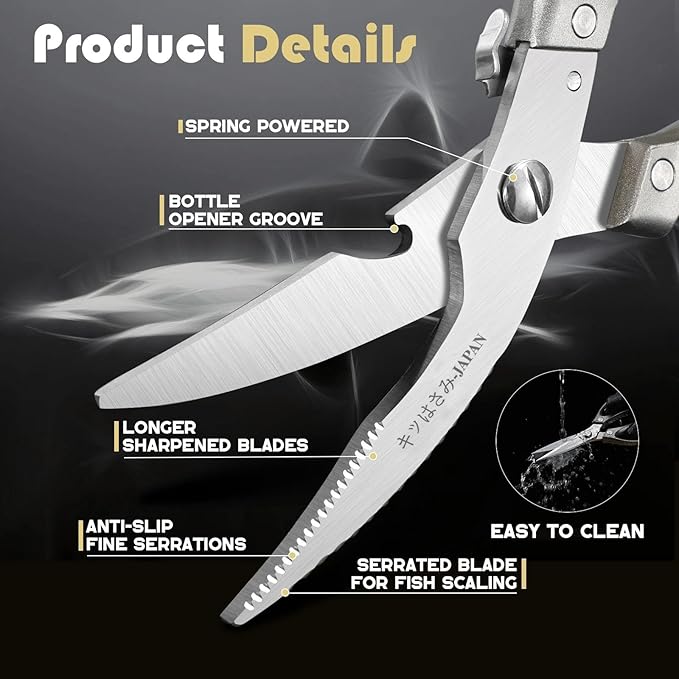 Huusk Kitchen Scissors Set, Poultry Shears Heavy Duty - Image 4