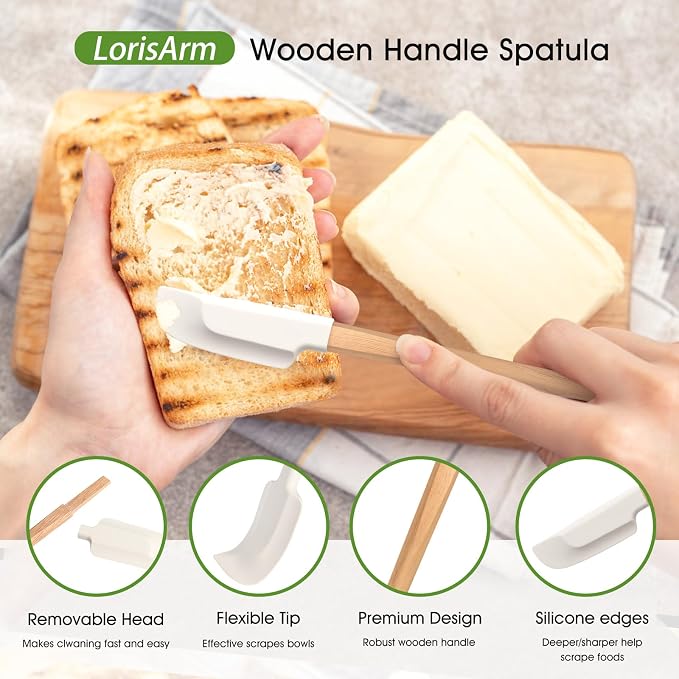 LorisArm Wooden Handle Spatula Set - Image 3